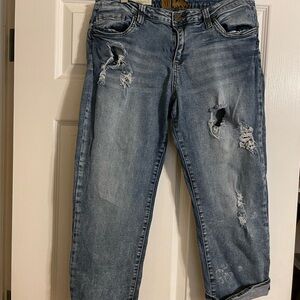 Kut from the Kloth Bardot Skinny Boyfriend Jeans Flap Pockets Blue Size 12 EUC